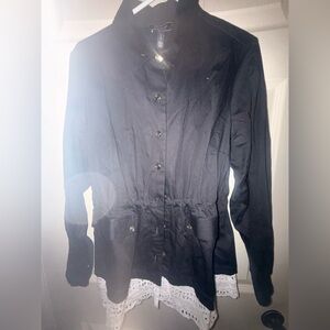 Christian Siriano Black Jacket with Lace Detail